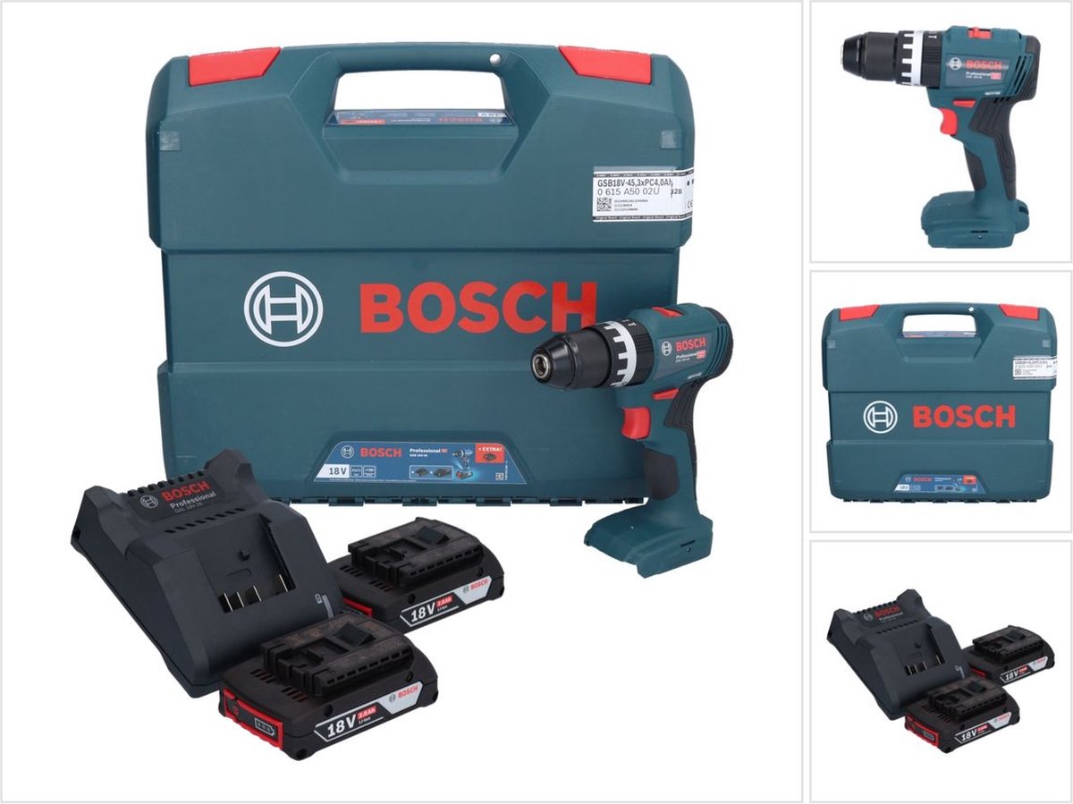 Bosch Professional GSB 18V-45 Accu Klop- Schroefboormachine 18V 2.0Ah in Koffer 06019K3302