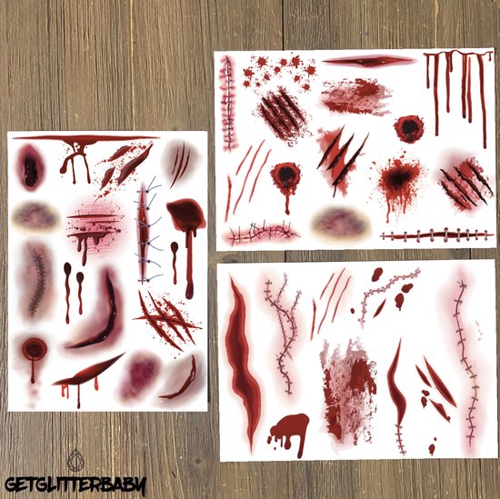 Tatouages Cicatrices Réalistes Halloween - 30 Feuilles De Maquillage Effrayant Résistant à L'Eau