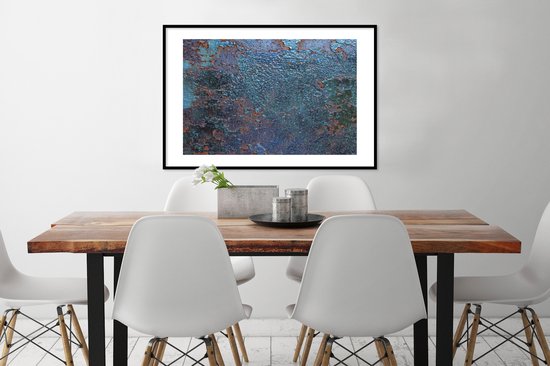 Cadre photo avec affiche - Rouille - Aqua - Blauw - 90x60 cm - Cadre pour affiche