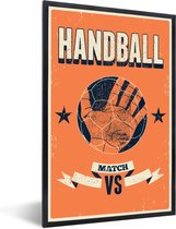 Handball sur fond orange 60x90 cm