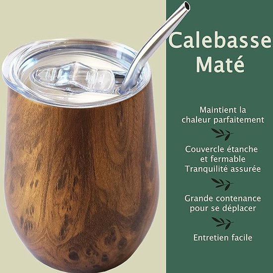 BALIBETOV Kit Calebasse Maté Yerba (Tasse Maté) et Bombilla Maté - Acier  Inoxydable 18/8 à Double Paroi - Comprend Deux Bombillas et Une Brosse de  Nettoyage (MARBRE d'or, 355) : : Cuisine et Maison