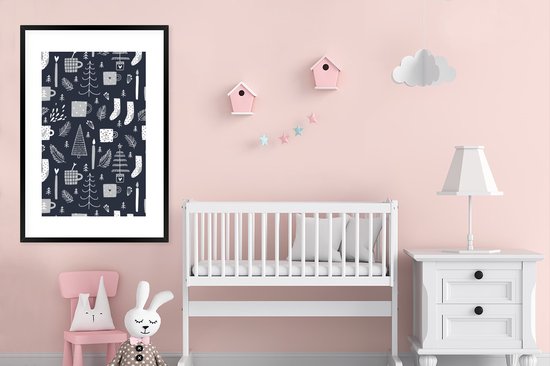 Patron pour enfants avec chaussettes et mugs et autres trucs d'hiver 80x120 cm