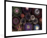 Photo encadrée - Cadre photo Fireworks in the sky noir avec passe-partout blanc 60x90 90x60 cm - Affiche encadrée (Décoration murale salon / chambre)
