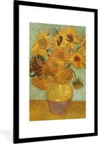 Fotolijst incl. Poster - Zonnebloemen - Vincent van Gogh - 60x90 cm - Posterlijst