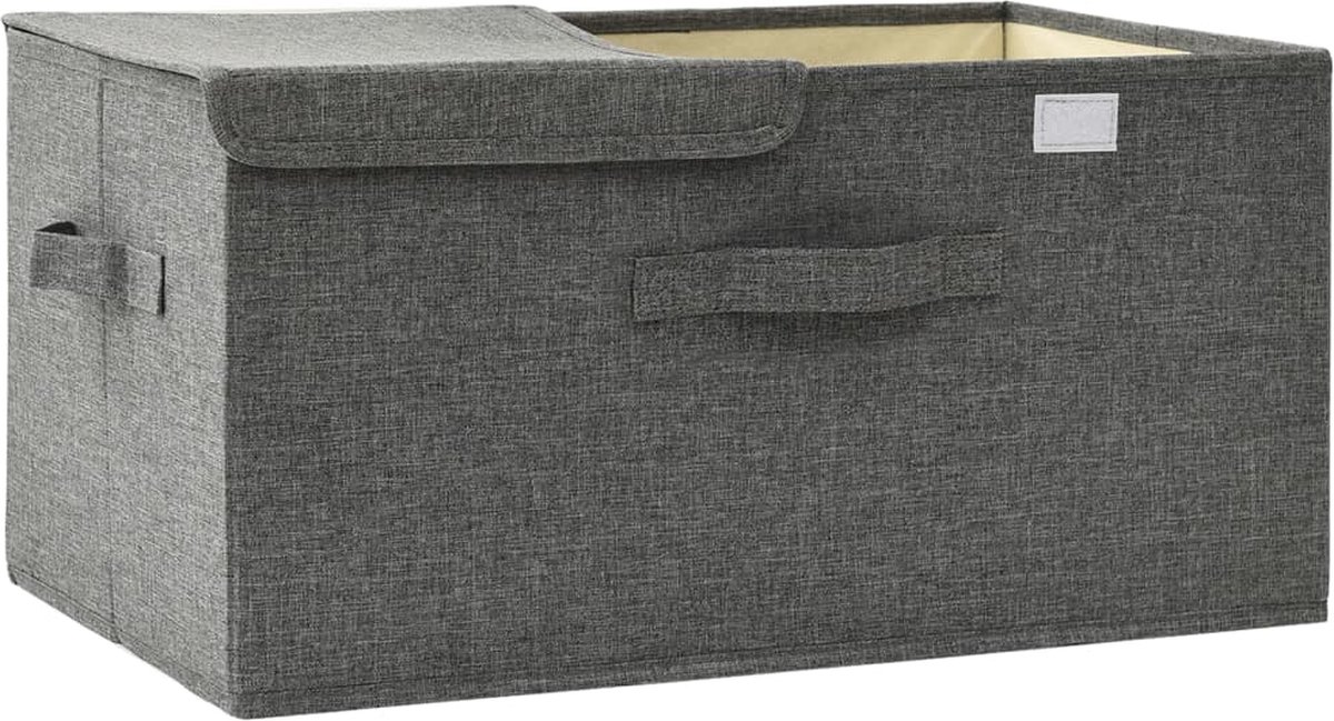 vidaXL Opbergboxen 2 st 50x30x25 cm stof antracietkleurig