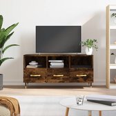 The Living Store TV-meubel - Stevige televisiekast - Media-kast - Afmetingen- 102 x 36 x 50 cm - Kleur- Gerookt eiken - Materiaal- Bewerkt hout en ijzer