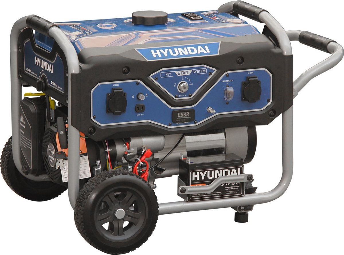 HYUNDAI generator 3kW - 7pk - Elektrische start - Hyundai