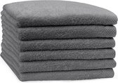 Eleganzzz Handdoek 100% Katoen 50x100cm - dark grey - Set van 6 stuks