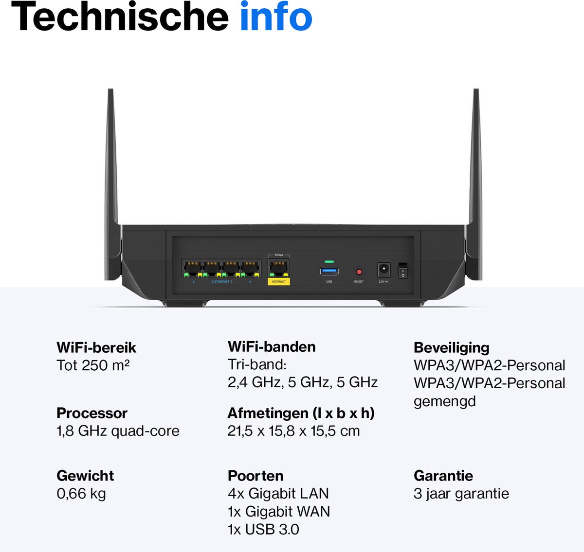 Linksys Hydra Pro 6E MR7500 - Router - Mesh WiFi - 6600 Mbps - WiFi 6E - Tri-Band - Zwart – foto 6