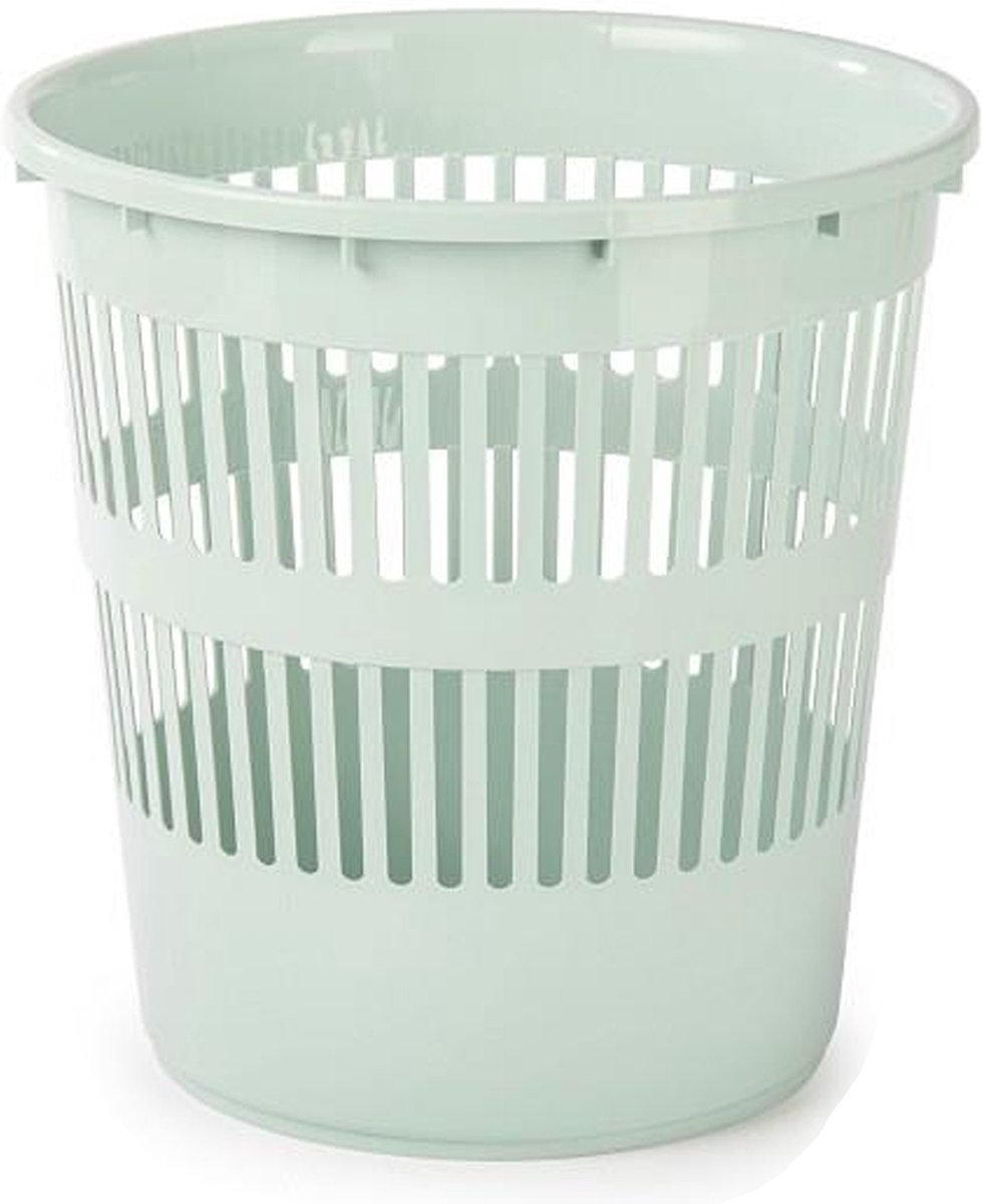 Plasticforte Afvalemmer - 10 liter - 28 cm - kunststof - mintgroen - prullenmand