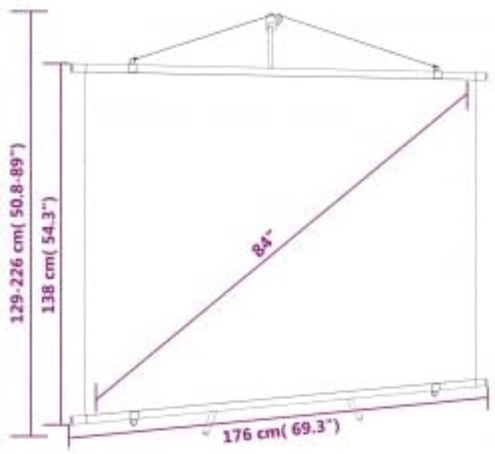 Ecran de proiectie HomCom 84 Inch Format 4: 3 cu trepied