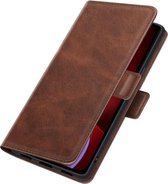 Mobiq - PU Lederen Wallet Hoesje met Sluiting iPhone 15 Plus - donkerbruin