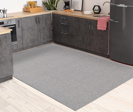 Modern effen tapijt voor de keuken - 160x230 cm - getuft, robuust kortpolig tapijt, zacht & gemakkelijk schoon te maken - Natal by the carpet