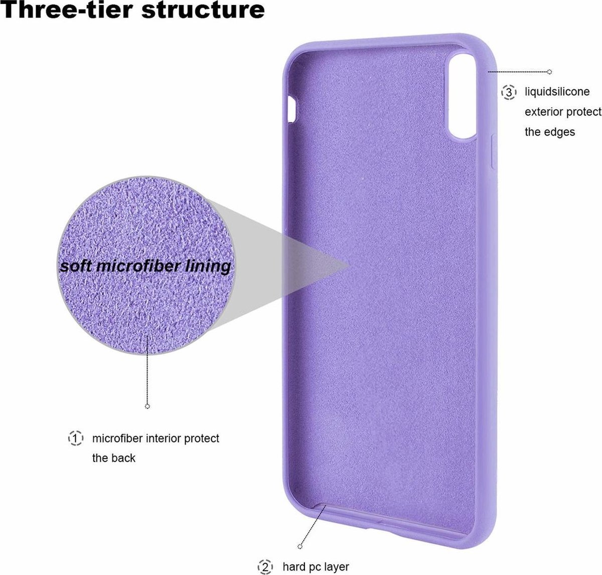 Heble® - "Paarse Silicone Hoesje geschikt voor Apple iPhone X/Xs"