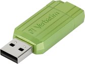 Verbatim USB DRIVE 2.0 PINSTRIPE USB-stick 128 GB Eucalyptus, Groen 49462 USB 2.0