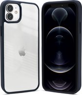 Coverzs adapté pour Apple iPhone 12 / 12 Pro coque bord acrylique mat - bleu foncé