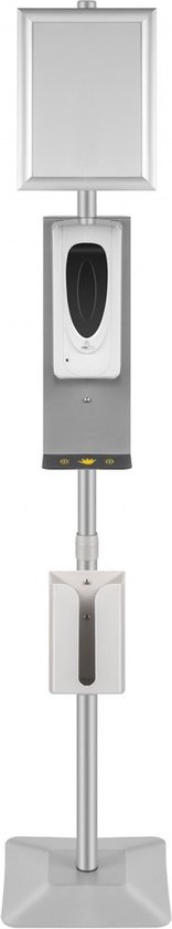Automatische Handdispenser Standaard Zilver 1000 ml Desinfectiezuil 6,8 kg Automatische Handdesinfecterende Dispenser Standaard Ideaal voor Thuis