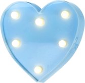 New Age Devi - Lampe coeur - Forme coeur - Blauw - Décoration - A pile - Eclairage chambre enfant - Lumière d'ambiance - Kids