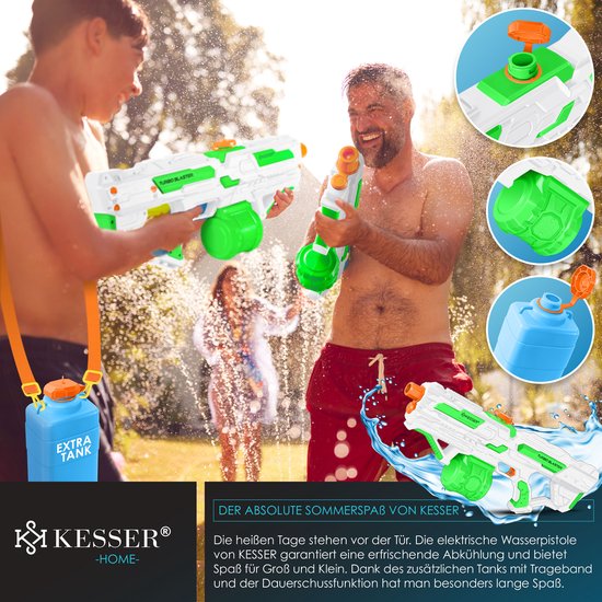 KESSER® elektrisch waterpistool – 1000 ml + 600 ml tank – 8m bereik