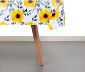 Toile cirée motif Fleurs Design - Jaune bouton d'or 140 cm x 50 cm - PVC - Lavable