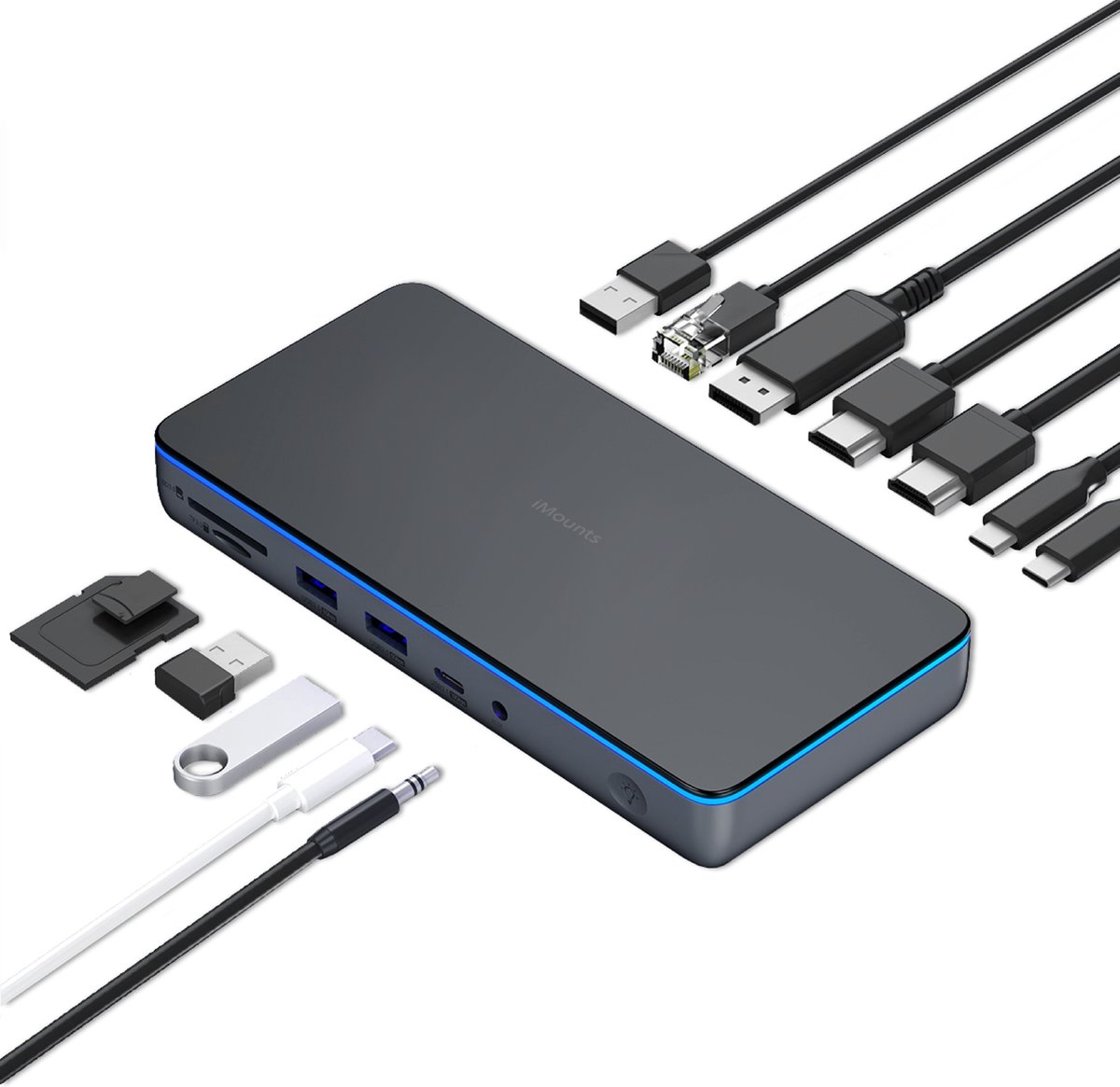 iMounts MacBook M1/M2 docking station - 3 beeldschermen - 2x HDMI - DisplayLink - 13 poorten