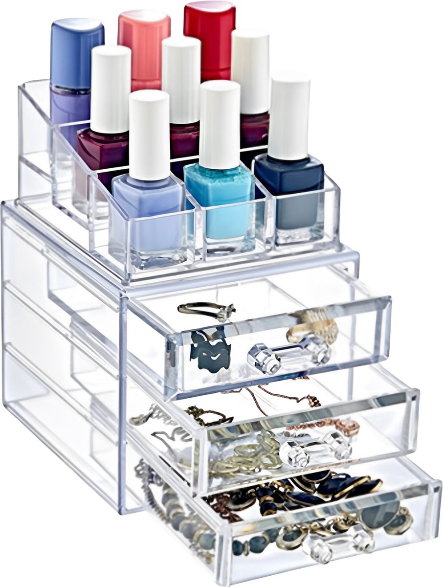 Box Up® Make-Up Organizer - 3 Lades - Cosmetica Opberger - Transparant