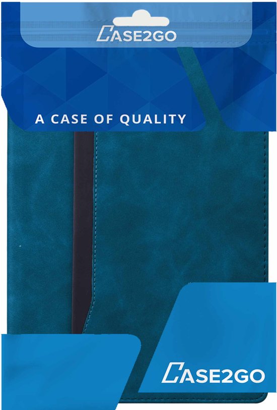 Case2go - Housse pour Apple iPad 10.2 (2021/2020/2019) - Business Wallet Book Case - Avec porte-carte - Blauw foncé