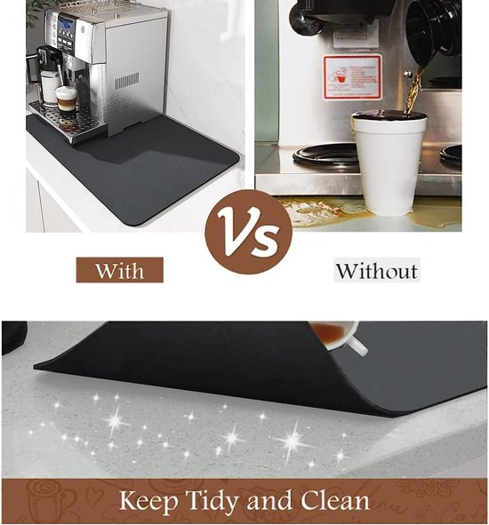 Tapis de vaisselle pour machine à café, tapis de vaisselle à séchage rapide  (60 x 40