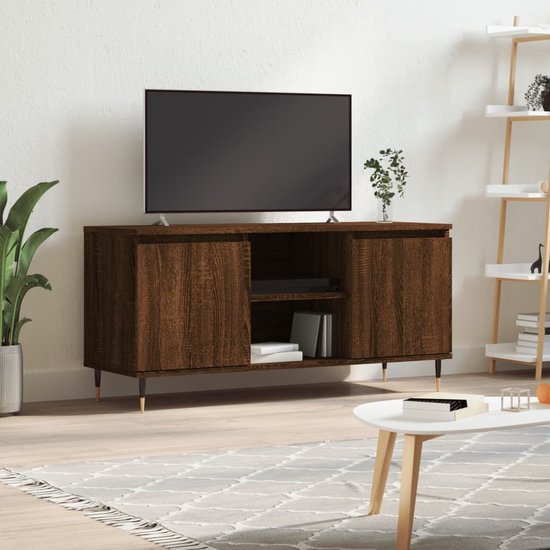 Tv-meubel 140x35x40 cm bewerkt hout bruineikenkleurig kopen