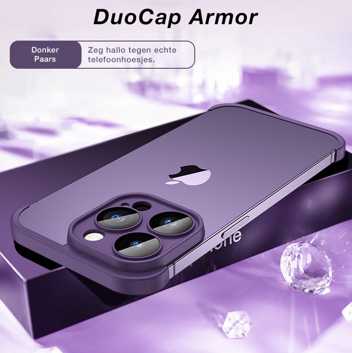 iPhone 14 Pro Luxe Hoek Rand Beschermhoes van DuoCap Armor - Telefoonhoesje - Hoek Rand Bescherming - Siliconen Schokbestendige