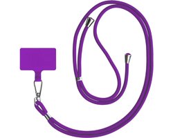 Smartphonica Telefoonkoord universeel - verstelbaar afneembaar koord voor mobiele telefoon - paars