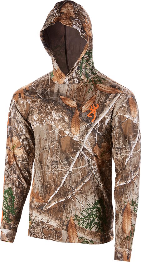 T-Shirt BROWNING pour la Chasse - Manches Longues - Homme - Camouflage - Team Spirit - Realtree Edge - S