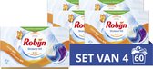 Robijn Classics Stralend Wit 3-in-1 Wascapsules - 4 x 15 wasbeurten - Voordeelverpakking