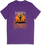 T Shirt Meisjes Jongens - Halloween Print - Paars - Maat 104