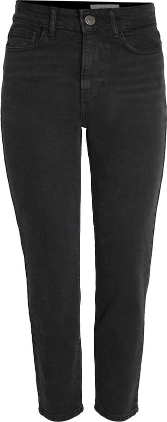 Noisy may Jeans Nmmoni Hw Straight Ank Black Jeans 27021112 Black Denim Dames Maat - W24 X L30