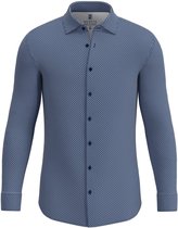 Desoto - Overhemd Kent Print Navy - Heren - Maat XXL - Slim-fit