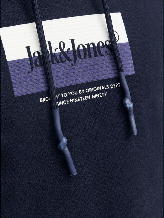 Jack & Jones Jack&Jones Dalston Branding Sweat Hood Navy Blazer BLAUW L