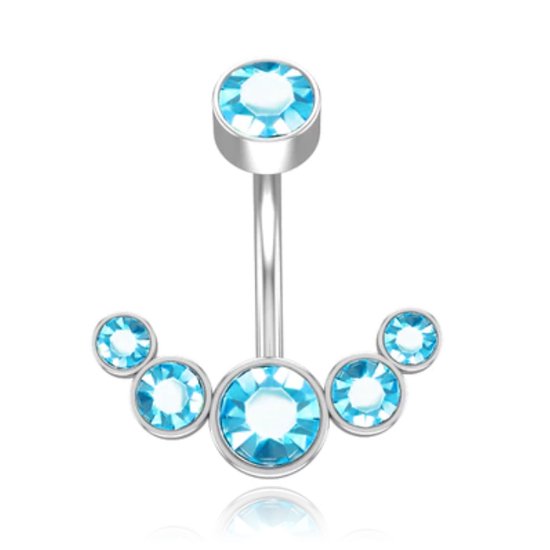 LGT JWLS Piercing in Anker vorm - Blauw Kristal & Zilver