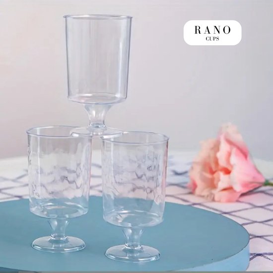 RANO® - 10x Verres à vin / Coupes à dessert en plastique 150ml