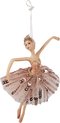 Clayre & Eef Ornement de Noël Ballerine 15 cm Rose Polyrésine Décorations d'arbre de Noël