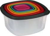 Five® Nestbare vershoudbakjes - 120392 - Nestbaar, Met deksel, Magnetronbestendig, Diepvriesbestendig, BPA-vrij