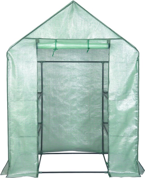 Acél melegház polcokkal 143 x 143 x 195 cm (48167) - eMAG.hu