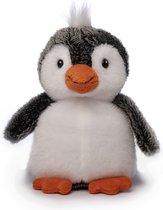 Inware pluche pinguin knuffeldier - grijs/wit - staand - 16 cm