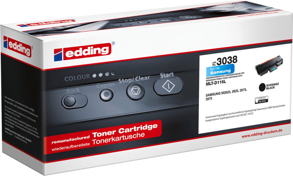 Edding Toner vervangt Samsung MLT-D116S, MLT-D116L Compatibel Zwart 3000 bladzijden edding 3038