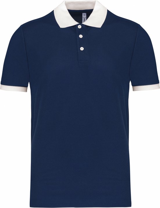 Proact Poloshirt Sport Pro premium quality - navy/wit - mesh polyester stof - voor heren M