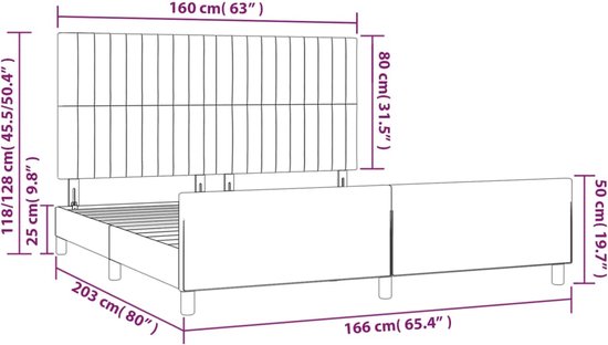 Foto: Vidaxl bedframe zonder matras 160x200 cm fluweel zwart