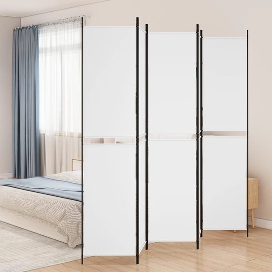 Kamerscherm met 5 panelen 250x220 cm stof bruin kopen