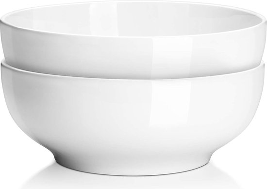 Bol de service en porcelaine, grand bol à salade en céramique de 2,65  litres, ensemble