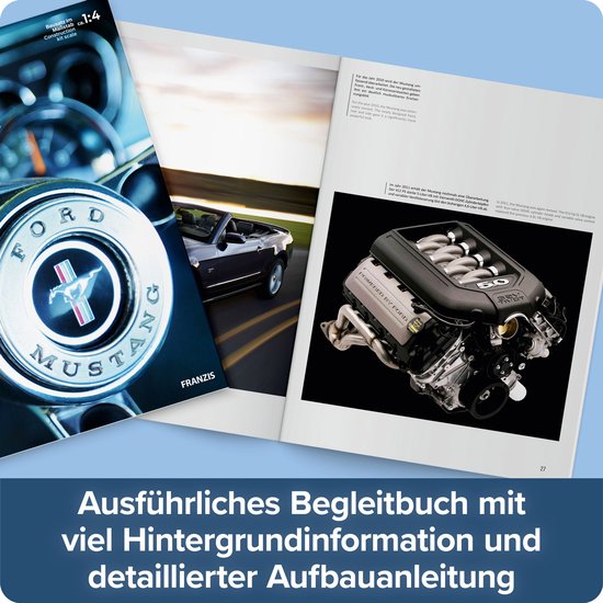 Franzis Ford Mustang V8 – Kit Moteur Échelle 1:4 Avec Son Original Et Livret De 100 Pages – Dès 14 Ans