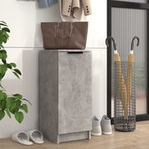 The Living Store Schoenenkast Betongrijs 30 x 35 x 70 cm - Stevig hout - Met deur en schappen